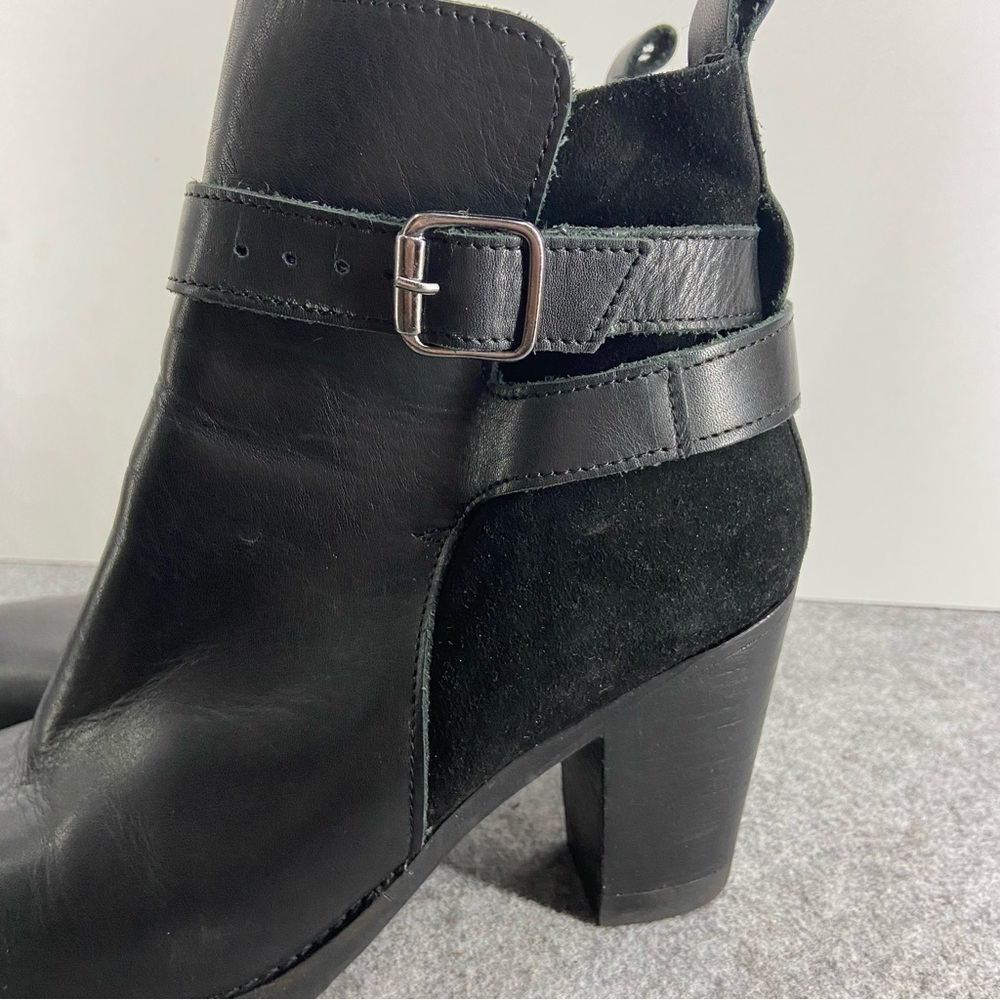 Lavorazione Artigiana Italy Super Soft Black Leather Suede Wrap Ankle BootsSize7 - Picture 2 of 13